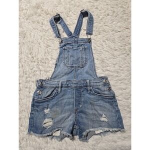 &denim YOUTH 9-10 Bib Distressed Cuttoffs Denim Jean‎ Overalls Jumper Romper